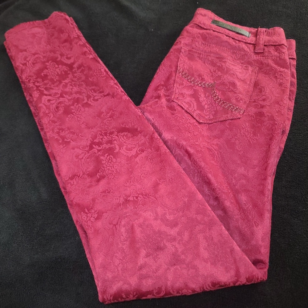 Instant Vintage Burgundy Printed Pants Juniors